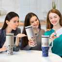 3 x Print Boot for Stanley, Rubber Cup Bottom Protector Sleeve Accessories for Stanley Quencher H2.0 FlowState Tumbler 40oz / Adventure Quencher Tumbler 40oz (Blue)