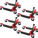 Hydraulic Wheel Dolly Set of 4, 6000LBS Heavy Duty Car Tire Dolly with Foot Pedal Jack, 1500LB Capacity per Dolly, 360° Swivel Casters, Wide Tire Width Compatible up to 12" for Auto Repair, Trucks