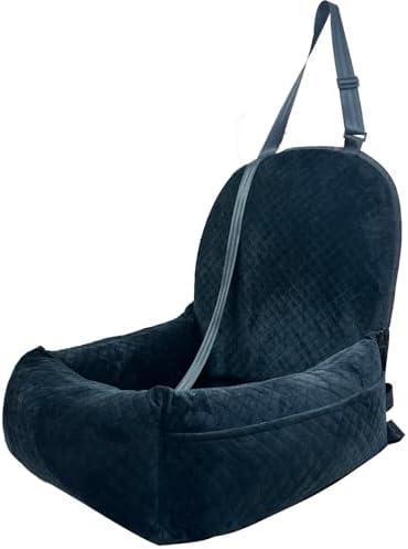Luxury Dog Booster Seat - Safe & Comfortable Travel Bed, Disassembles for Easy Cleaning, Black, Medium