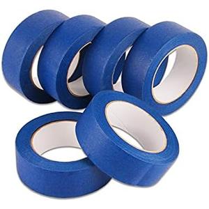 Lichamp Painters Tape Wide 1.5 inches, Masking Blue Painters Tape Bulk Pack, 6 Rolls x 1.5 inches x 55 Yards (330 Total Yards)