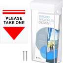 Remerry 1 Pcs Outdoor Brochure Holder 4 x 9 Inch Waterproof Wall Mount with Take One Sticker Literature Box with Clear Pamphlet Holder Acrylic Brochure Flyer Display Map Menu Envelope (White)