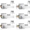 Door Handle with Lock, Keyed Entry, 6 Pack, Silver