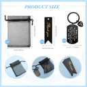 Yinkin 72 Pcs Employee Appreciation Gifts Bulk Thank You Coworker Keychain Gifts with Organza Bags and Thank You Cards(Black)