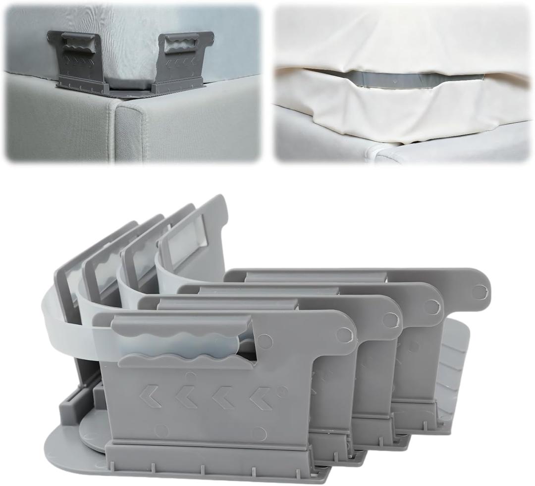 Ownkoti 4Pcs Bed Sheet Holders for Corner, Sheet Fasteners Bed Sheet Lock Non-Slip Adjustable Fit All Mattress, Gray