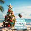 4 Pcs Beachy Christmas Table Decorations Starfish Shell Beach Tiered Tray Decor Wooden Beach Christmas Table Signs Xmas Tabletop Centerpiece for Party Home Kitchen Dining