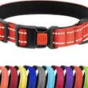 CollarDirect Reflective Dog Collar for a Small, Medium, Large Dog or Puppy with a Quick Release Buckle - Boy and Girl - Nylon Suitable for Swimming (18-26 Inch, Orange)