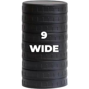 Jumterlee 9 Pack Black Wide Mouth Mason Jar Lids with Silicone Rings, Plastic Mason Jar Lids,Plastic Canning Lids, Fit Ball,Kerr and More (black)