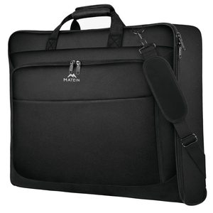 MATEIN Garment Bag for Travel, Large Carry on Garment Bags with Strap for Business, Waterproof Hanging Suit Luggage Bag for Men Women, Wrinkle Free Suitcase Cover for Shirts Dresses Coats, Black