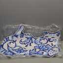 Tinideya Delft Cat Shape Bath Rug Cat Shaped Bathroom Mat 23" x 32" Rugs for Home Decor Cute Soft Tufted Mats Non Slip Absorbent Floor Carpet for Bedroom Porch Kitchen(Blue)