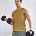 NORTHYARD Mens Tank Top Workout Running Shirts Sleeveless Quick Dry Muscle Shirts Athletic Gym Vest (Beige, S)