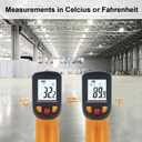 Ketotek Digital Infrared Thermometer Temperature Gun -58F to 1112 F(-50C to 600C) Handheld Non Contact IR Laser Thermometer KT600Y for Cooking Meat Refrigerator Pool Pizza Oven BBQ Food (Orange)
