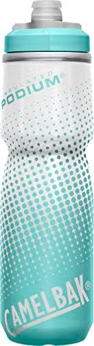 CamelBak Podium Chill Bike Insulated Squeeze Water Bottle Teal Dot, 24oz no lid