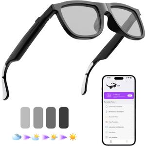AI Smart Glasses with Color-Change Lens, UV Protection