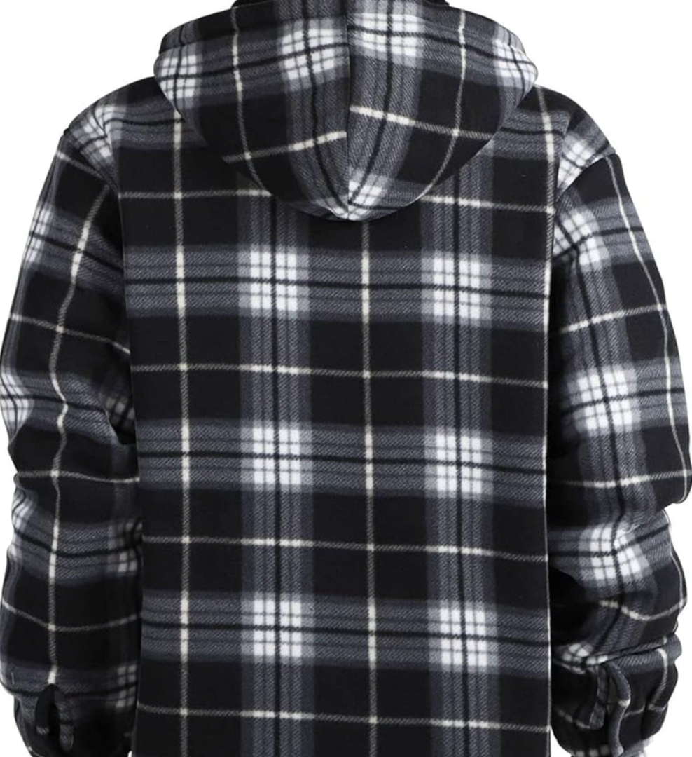 Faux Shearling Lined Flannel Jacket Size L