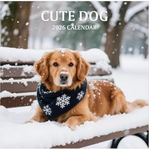 2 x 2026 Wall Calendar, Large Monthly Wall Calendar Dogs, Jan 2026 - Dec 2026, 12" x 24" (Opened), Hanging Planning Calendars for Family Home Office Supplies