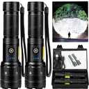 Rechargeable LED Flashlights High Lumen,90,000 Lumens Super Bright Flashlight,Powerful Flash Light 7 Modes with COB Work Light Waterproof for Home Outdoor Camping Hiking