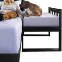 Bedside Dog Bed Mattress ONLY - Extra Thick Orthopedic Memory Foam Pet Bed with Cooling Gel, Waterproof and Protective Cover, Raised Cat & Dog Bassinet - Excludes Human Frame Extension (Standard)