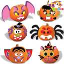 JOYIN 18 Packs Halloween Craft Foam Stickers, Arts Activities Party Supplies, Kids Party Favors, Pumpkin Decorating Kit, Jack O Lantern Face Sticker in 6 Funny Designs, Pumpkin Decor School Game