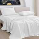Premium Quality Flat Sheets Soft Brushed Microfiber King Size 105x102 Inch White