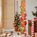 70 Inch Christmas Stocking Holder with 6 Hooks, Xmas Stocking Hangers for Wall, Vertical Wooden Stockings Hung Christmas Stand for Christmas Fireplace Mantel Xmas Decorations (Classic)