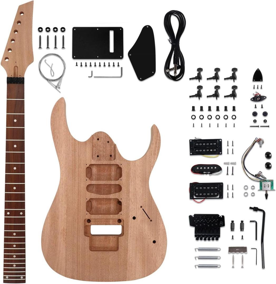 DIY Electric Guitar Kit Beginner Kit Mahogany Body Mahogany Neck