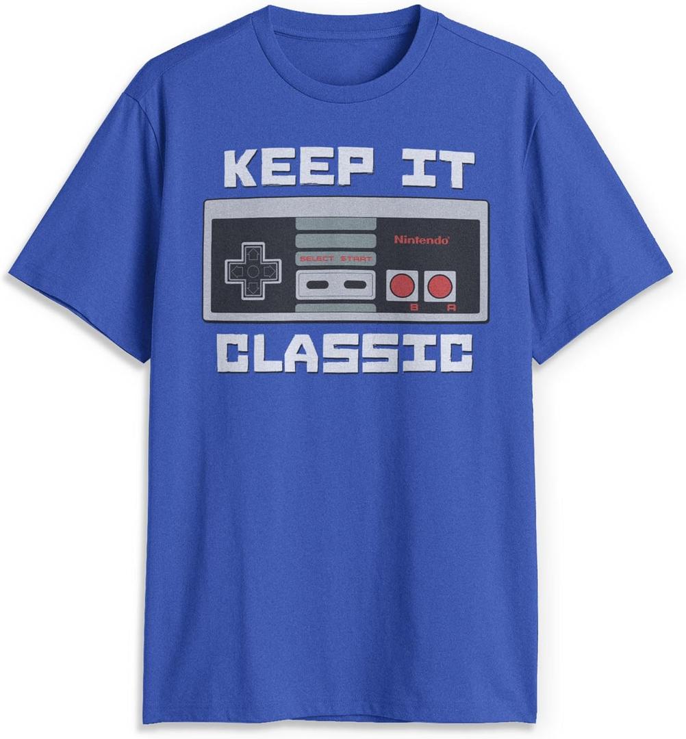 Nintendo Men's Keep It Classic T-Shirt (Gray, M)