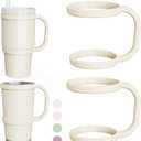 NiHome Tumbler Handles Compatible with 20oz Stanley Quencher 20oz YETI Rambler Tumblers, Silicone Tumbler Handles for Home Travel Outdoors Daily Use, BPA-Free and Dishwasher Safe (Pink)