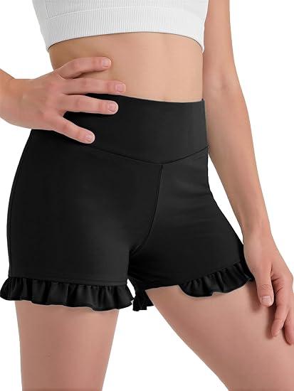 Zaclotre Girls Athletic Shorts Kids High Waisted Gymnastic Dance Biker Shorts Casual Comfy Yoga Shorts, 7-8 years