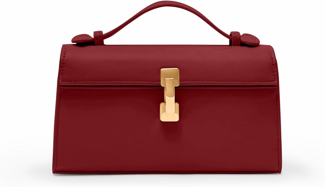 Clutch Purses for Women - Small Purse Top Handle - Evening Bag - Adjustable Crossbody Handbag - Trendy PU Leather