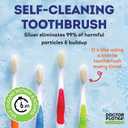 MOUTHWATCHERS Dr Plotkas Soft Bristle Flossing Toothbrush Manual Soft Toothbrush for Adults, Ultra Clean, Good for Sensitive Teeth and Gums, Variety 4 Pack, Colors May Vary