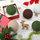 12 Pcs 4 Inch Large Farmhouse Christmas Ball Ornaments Jumbo Big Boho Jute Rope Hanging Burlap Neutral Rustic Ornament for Xmas Tree Wreath Garland Wedding(White, Brown, Camel, Green)