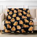 Capybaras Blanket Gift for Girls Boys Kids Animals Lovers-50x60 Inches Soft Flannel Blankets Cutes Capybara Cozy Throws Women Men, Capybaras Blanket for Couch Sofa Bedroom Camping Travel