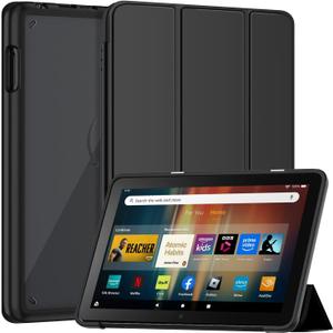 Fire HD 8 Tablet Case(12th/10th Generation,2024/2022/2020 Release),Soft TPU Cover Multi-Angle Stand Slim Smart Shell with Auto Wake/Sleep for Fire HD 8 & HD 8 Plus, Not fit Nokia iPad 8" Tablet- Black