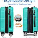 KYME Carry On Luggage 22x14x9 Airline Approved,Hardshell Carry On Suitcase with Tsa Lock,Small Suitcases with Wheels,Travel Luggage for Men Women,Expandable Carry-On 20 Inch,Baby Blue