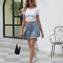 LouKeith Tennis Skirts for Women Pleated Crossover High Waisted Athletic Workout Golf Skorts Skirts with Shorts Pocket (Blue, S)