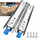SHUHANG 1 Pair 235 lb Load Capacity Heavy Duty Locking Drawer Slides 12 14 16 18 20 22 24 26 28 30 32 34 36 38 40 Inch Full Extension Ball Bearing Side Mount Rail with Lock Industrial Tool Box Runner
