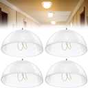 4 Pack Clip On Lamp Shade, 8" DIA x 4 1/4" Height Light Cover for A Type Bulb, Lamp Cover for Deco Exposed Bare Bulb Fixture, Acrylic Dome Clip on Standard Shades for Home Bathroom Office