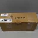 Drinking Glasses with Bamboo Lids and Glass Straw 4pcs Set - 16oz Glass Cups, Iced Coffee Glasses, Cute iced Tea Glasses, Beer Glasses, Ideal for Coffee Bar Accessories, Aesthetic Gift - 2 Brushes