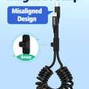 AGVEE 3ft Coiled Short USB-C to Lightning Charging Cable [MFI Certified] 30W PD Fast Charger Cord in Car for iPhone 14/13/12/11/XS/8/7/6/5 CarPlay, iPad, iPod, Black