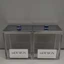 mDesign Plastic Rectangle Apothecary Canister - Organizer for Bathroom Vanity Countertop Shelf Decor - Holds Cotton Swabs, Soap, Makeup, Bath Salts - 2 Pack- Lumiere Collection - Clear/Chrome