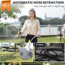 Giraffe Tools CW20 Retractable Garden Hose Reel 5/8" x 60 ft Heavy Duty Water Hose Reel, Swivel Bracket, Any Length Lock, Light Grey