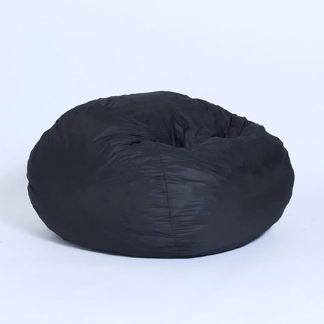City Beanbag Junior Round Bean Bag Chair – Cozy Bean Bags Lounge for Kids & Small Adults, Premium Durable Fabric, Perfect for Bedroom or Playroom-Black Insert, 3FT Insert