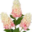 3PCS Fake Flowers Cone Hydrangea Pinky Winky Artificial Panicled Hydrangeas 27" Long Floral Stems for Vase, Silk Flowers Dcor for Spring Home Kitchen Dcor Floral Arrangement