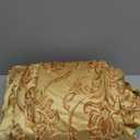 Elegance Linen Beautiful Design Jacquard Look Curtain Panels 54" X 84" +18 with Attached Austrian Valance, Gold