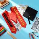 6PCS Unisex Adult Plain Graduation Stole with a to Z Letter 0 to 9 Number Graduation Pattern Badge Decorate Repair Patches
