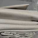 ChrisDowa Cream Pinch Pleated Blackout Linen Curtains 105 inches Long 2 Panels for Living Room Bedroom Farmhouse Room darking Thermal Insulated Back Tab Hooks Rings Window Treatment Drapes, 40x105
