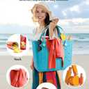 Large Rubber Beach Bag Travel Totes Mens Womens Waterproof Rubber Beach Tote for Work, Picnics, Shopping, Outdoor