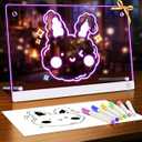 Led Drawing Board for Kids, 14"x10", 3 Mode and 7 Color, Illuminate Acrylic Dry Erase Board, Toddlers Doodle Board, Learn and Education Toy for Kids Above 3 Year, Christmas Birthday New Year Gift