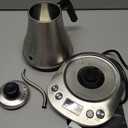 Mecity Electric Gooseneck Kettle With LCD Display Automatic Shut Off Retro Coffee Kettle Temperature Control Hot Water Boiler to Pour Over Tea, 1200 Watt Quick Heating Tea Pot, 0.8L, Stainless Steel