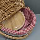 ZORMY 15" Wicker Picnic Baskets with Removable Liner, Empty Picnic Basket with Lid, Picnic Hamper with Folding Woven Handles for Picnic, Camping, Outdoor, Halloween, Thanks Giving - WhiteKapok